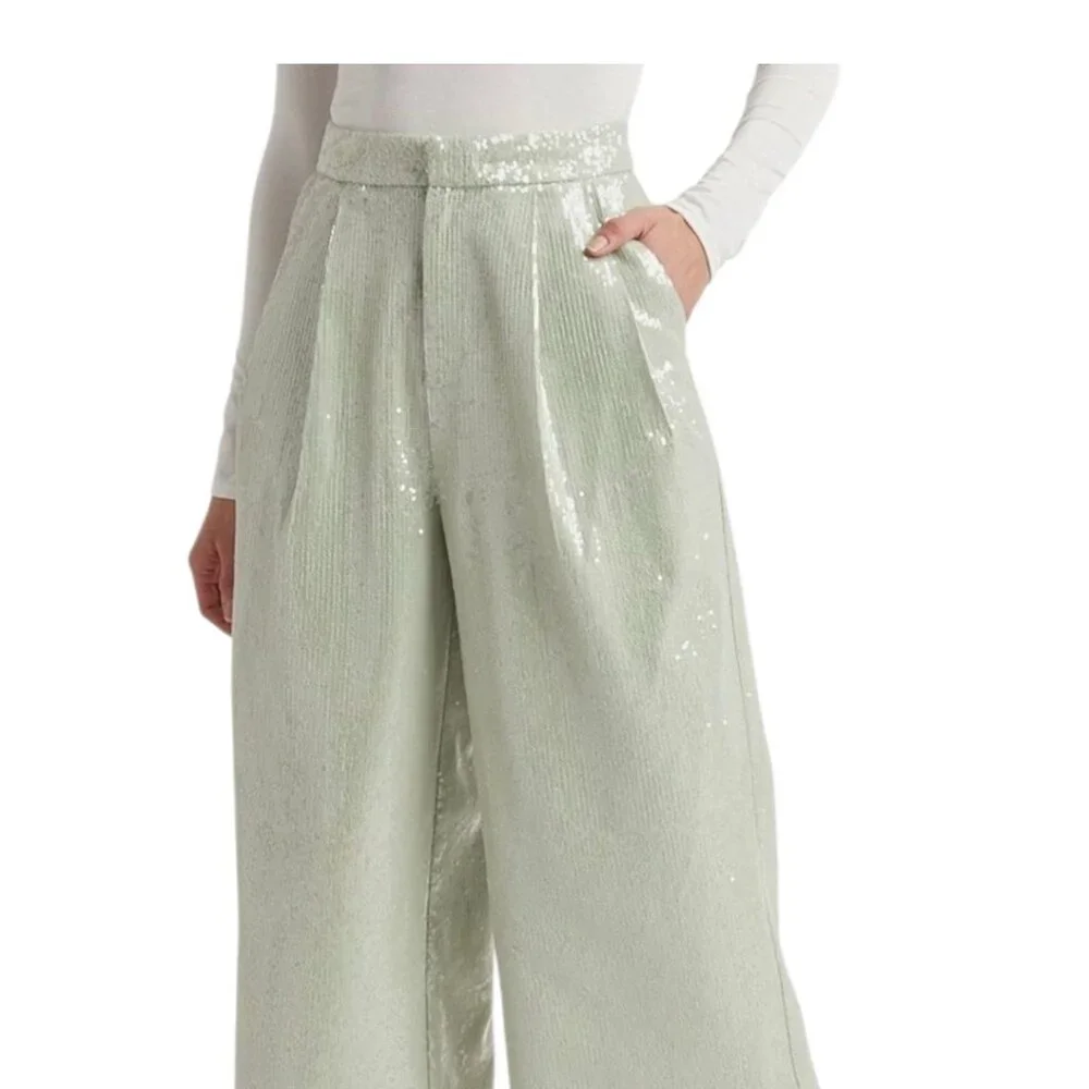 NWT Mint Sequin Wide Leg Crop Pants - Picture 2 of 8